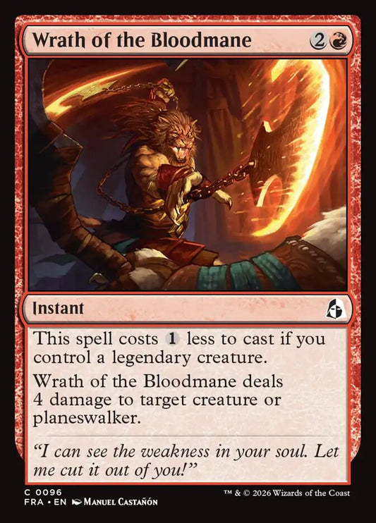 Wrath of the Bloodmane - carta Magic The Gathering