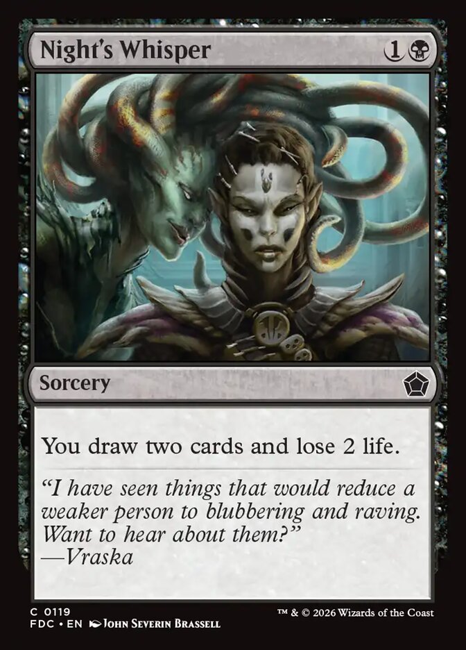 Night's Whisper - carta Magic The Gathering
