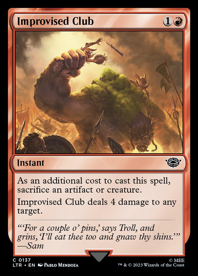 Improvised Club - carta Magic The Gathering
