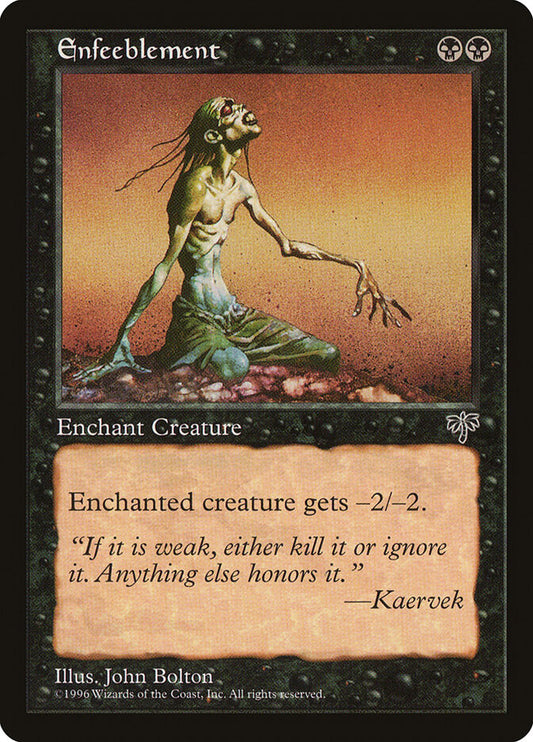 Enfeeblement - carta Magic The Gathering
