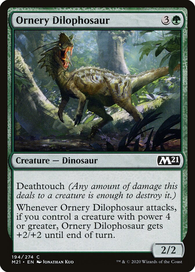 Ornery Dilophosaur - carta Magic The Gathering