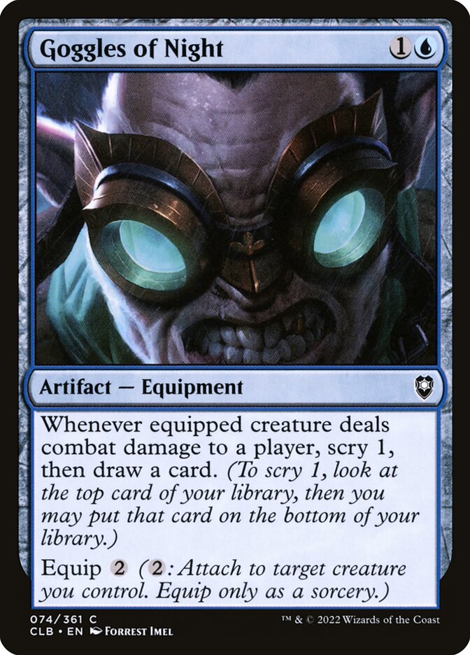 Goggles of Night - carta Magic The Gathering